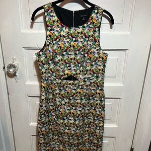 I Heart Ronson Yellow and Blue A-line Midi Dress